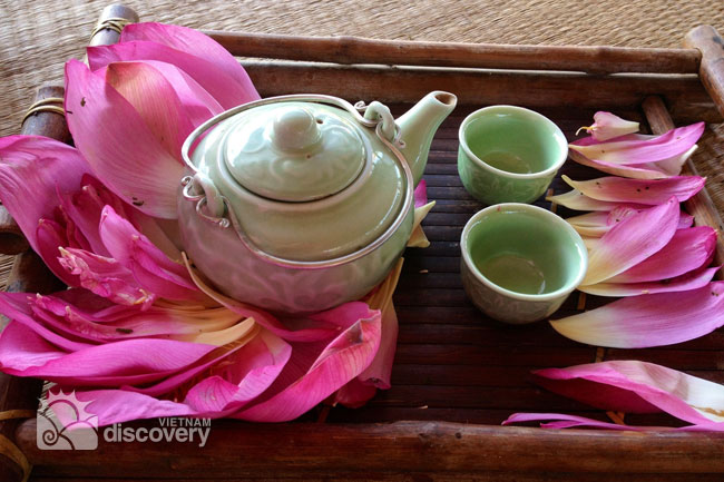 Lotus tea at West Lake - Hanoi culture and cuisine tour