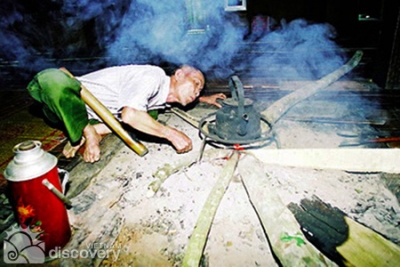 Kitchen in stilt-house of Muong people - Northern Vietnam tour