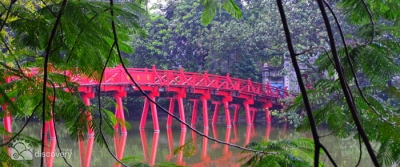 The Huc Bridge in Hoan Kiem Lake - Things to do in Hanoi