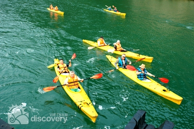 Kayaking to untouched areas of Halong Bay - tours in Halong